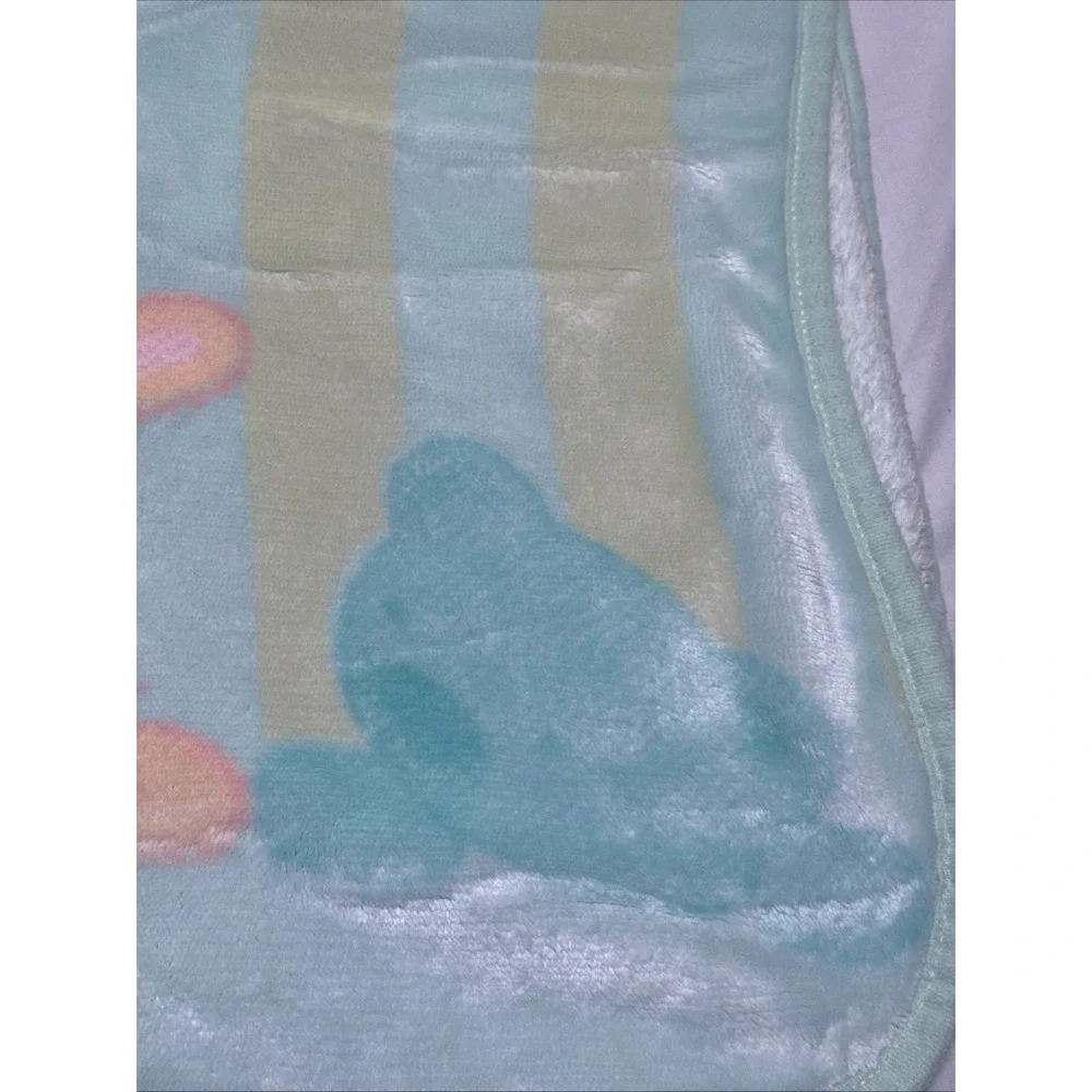 Vintage Carters Tykes Baby Blanket Patel Green Yellow 45